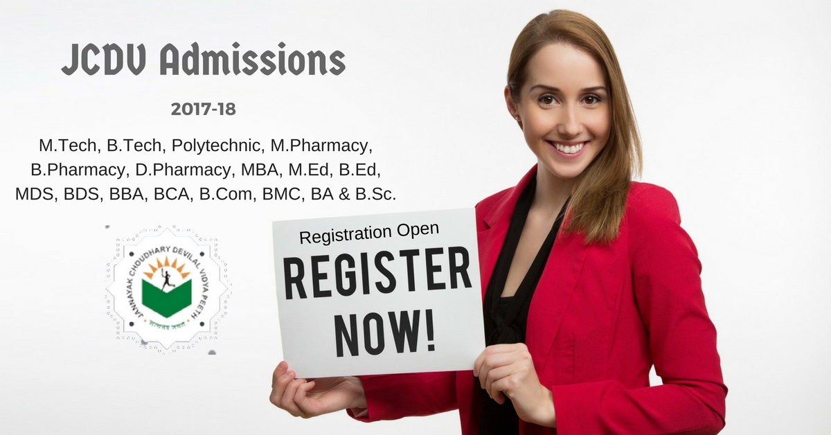 Jcdv M.Pharma/B.Pharma Registration - Jan Nayak Choudhary Devi Lal Vidyapeeth