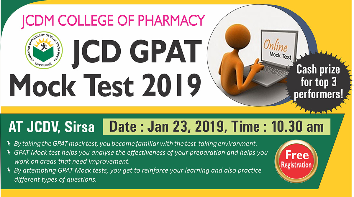 JCD GPAT Mock Test – JCDM College of Pharmacy