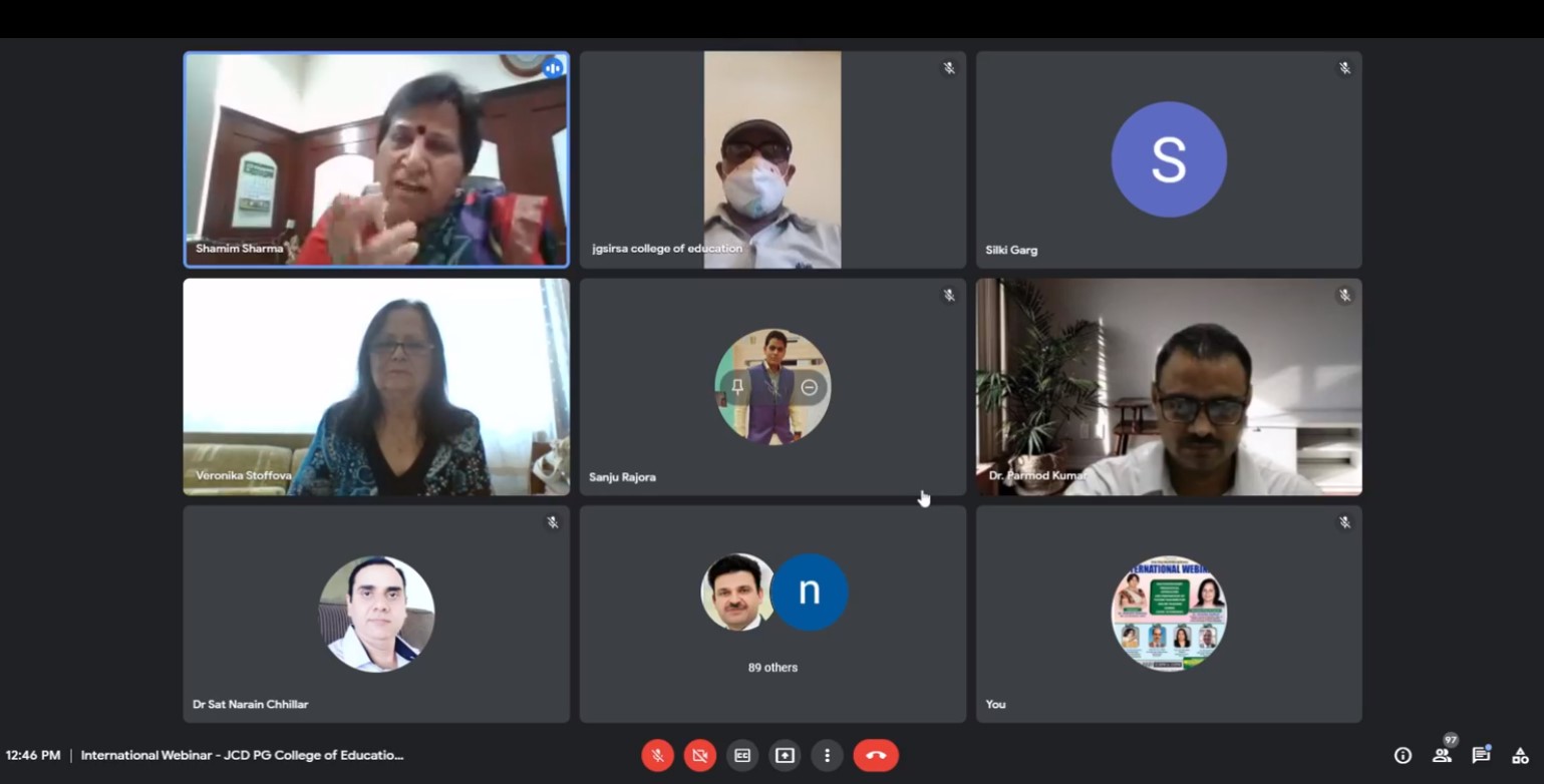 International Seminar cum Webinar JCD College of Education Dated 19-06-2021