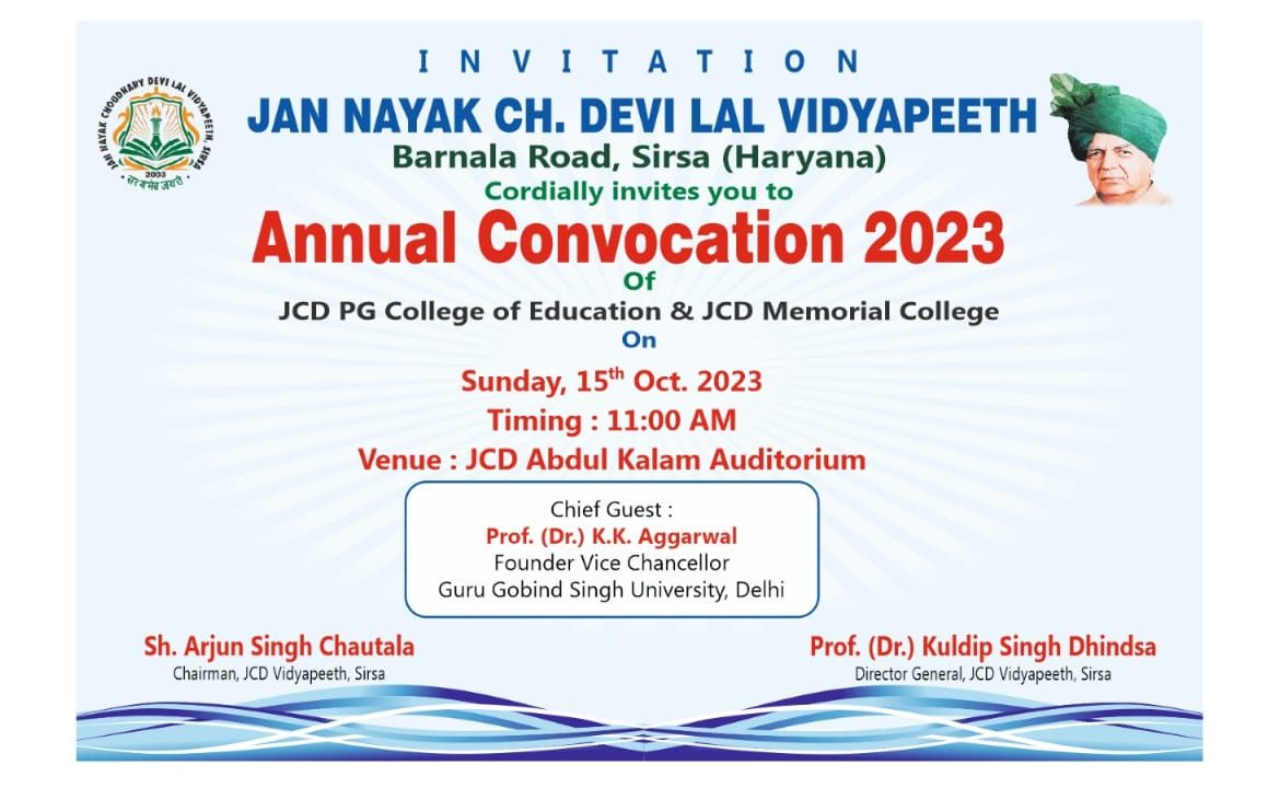 JCDV Annual Convocation 2023: Celebrating Excellence and Achievement
